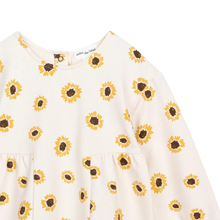 Load image into Gallery viewer, Miles Sunflower Print on Creme Terry Baby Dress