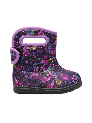 Baby Bogs II Waterproof Boot- Purple Neon Unicorn