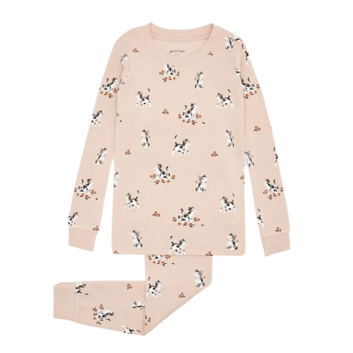 Petit Lem Kittens on Dusty Rose Pajama Set
