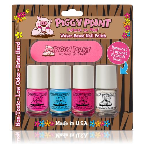 Piggy Paint Colour Trio, Basecoat, and File Set