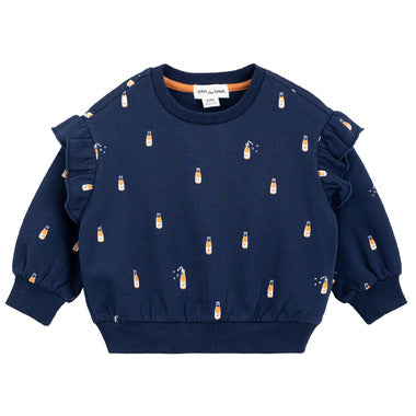 Miles Orange Pop Ruffle Baby Sweatshirt