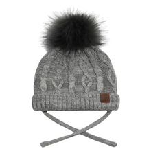 Load image into Gallery viewer, Calikids Heathered Cable Knit Pom Hat