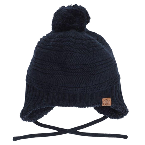 Calikids Teddy Lined Striped Knit Winter Hat