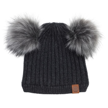 Load image into Gallery viewer, Calikids Double Pom Knit Hat